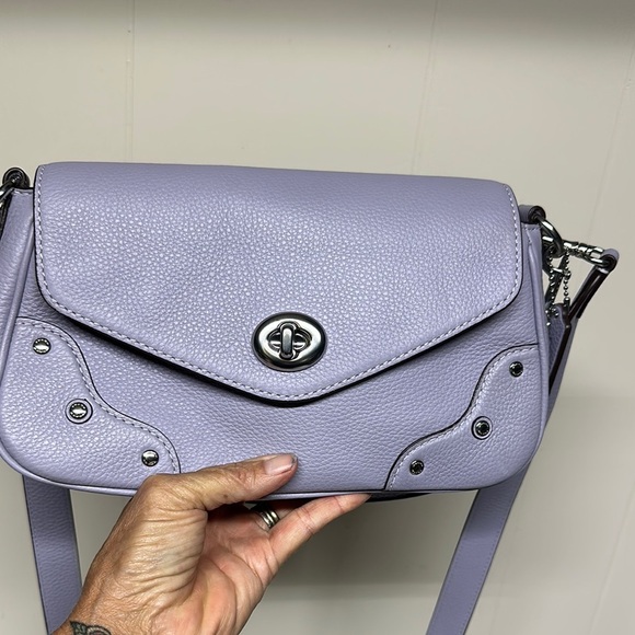 COACH CE634 Millie Shoulder/Crossbody Pebble Leather Crossbody Sv/Mist NWOT $428 - Picture 3 of 16
